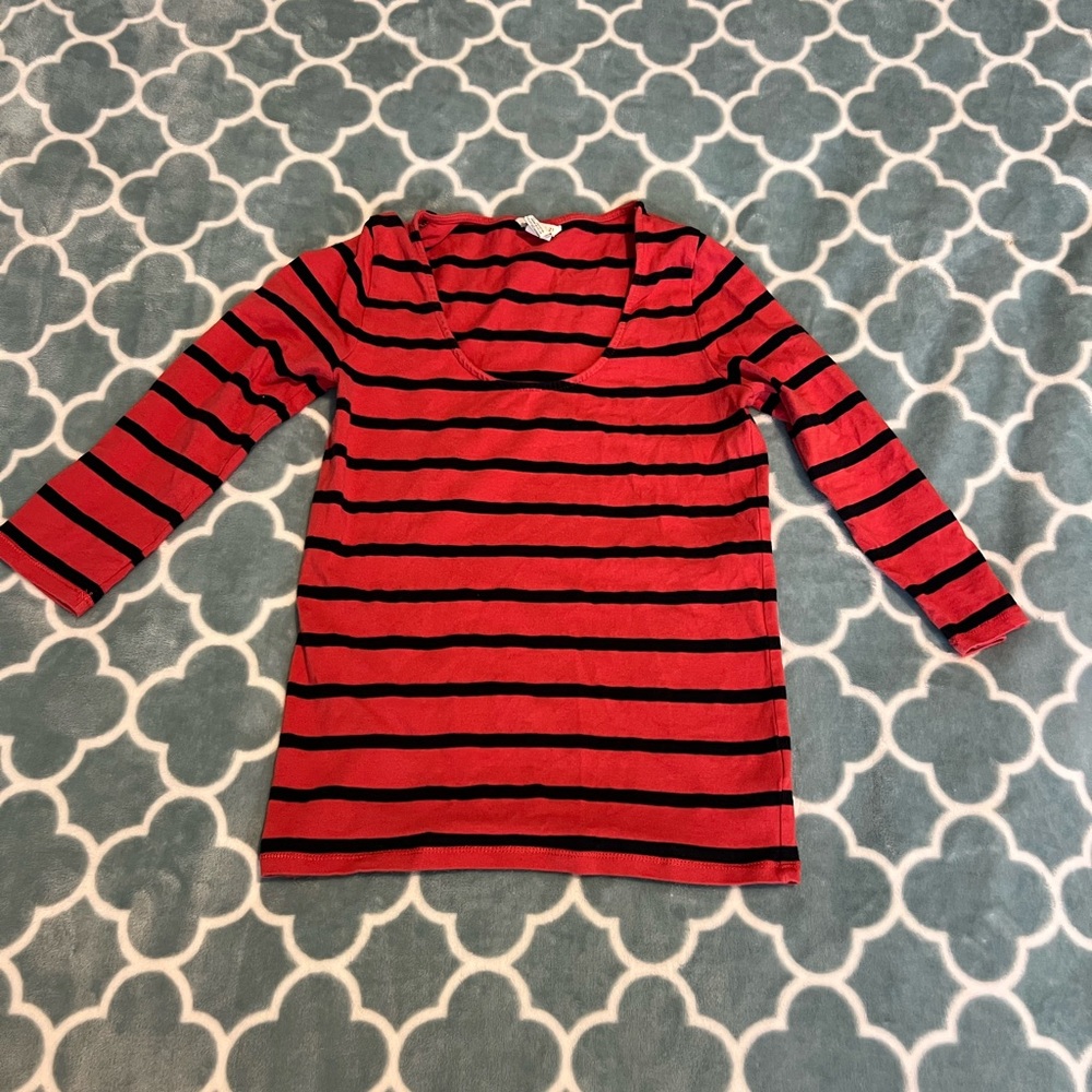 Forever 21 Red and Black Striped Women’s Shirt